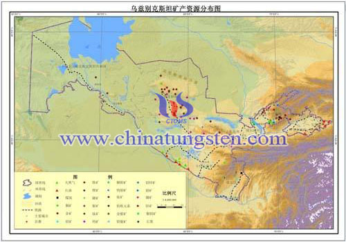 烏茲別克斯坦礦產(chǎn)資源分布圖片